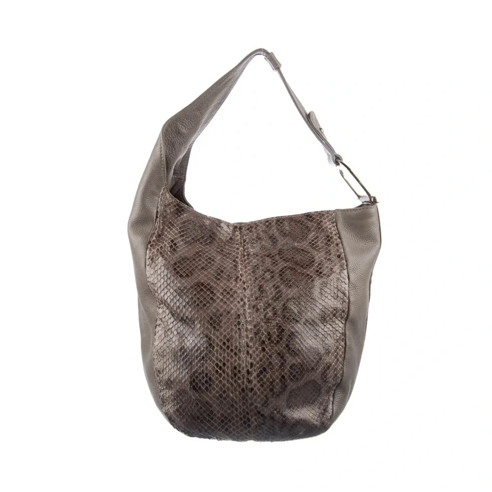 Authentic Gucci Python Greenwich Hobo Handbag (RARE) Grey Python - Picture 4 of 11